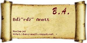 Báró Anett névjegykártya