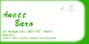 anett baro business card